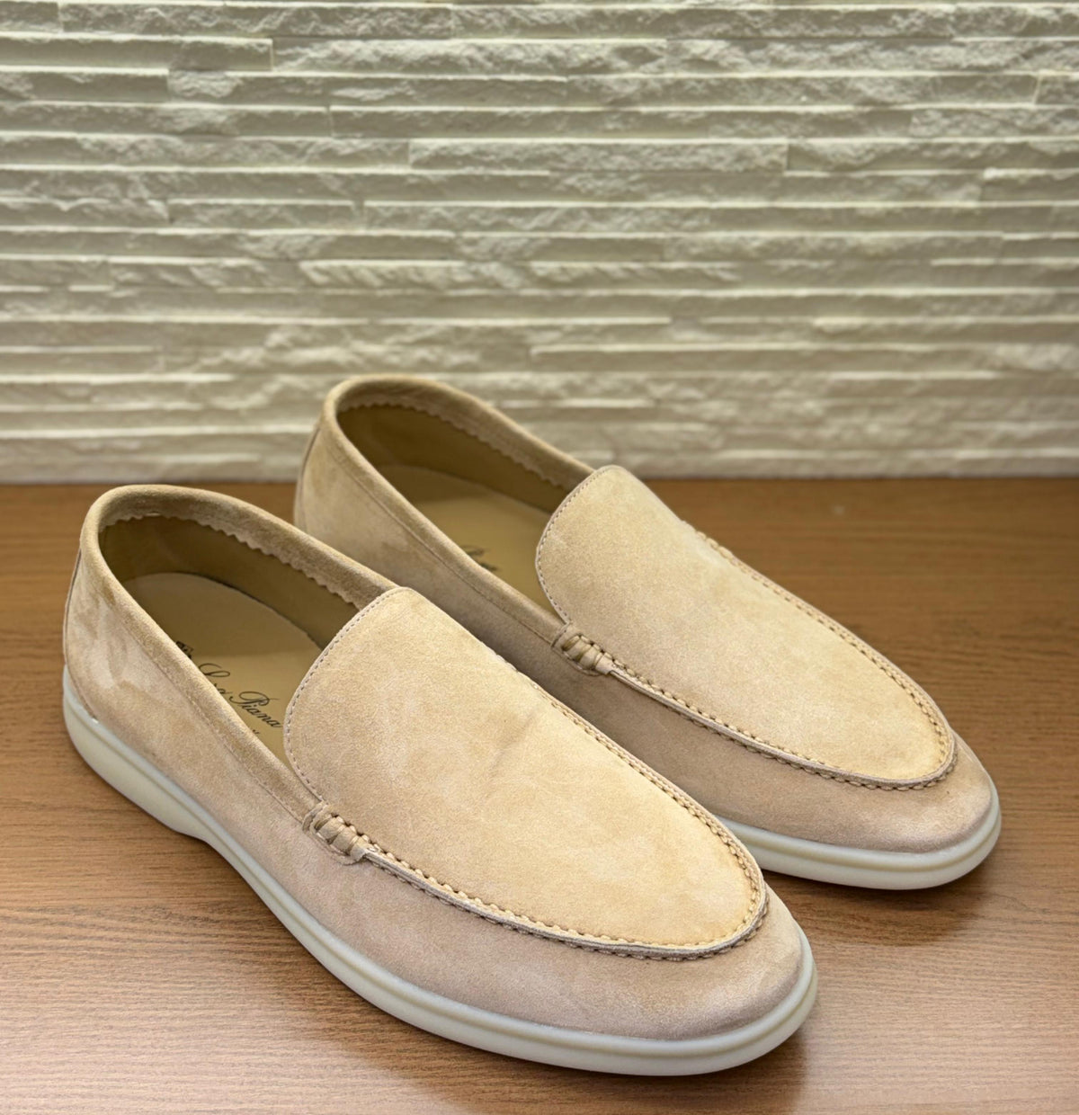 Loro Piana Suede Loafers "Light Beige"