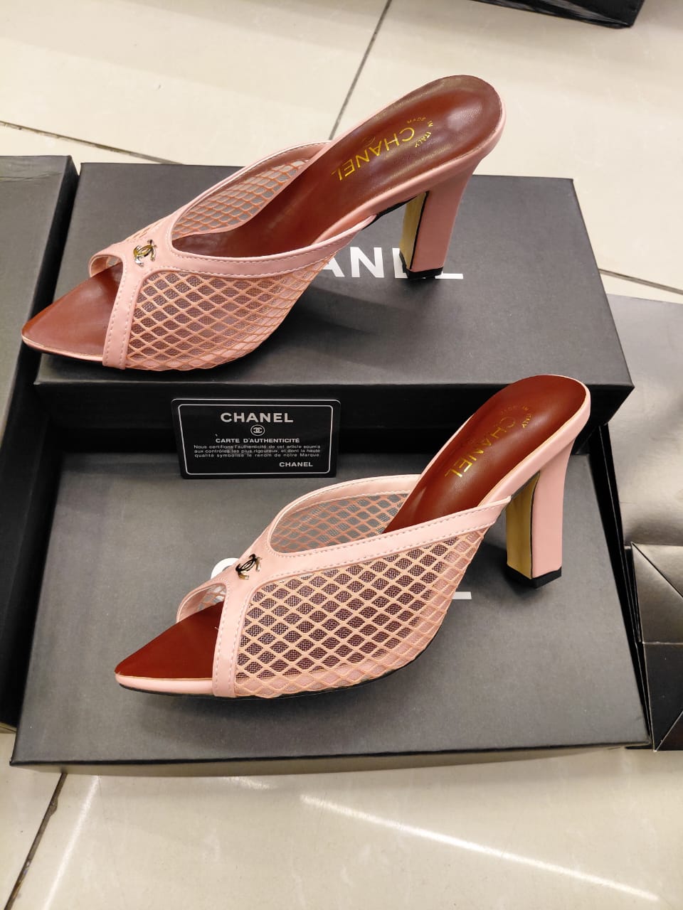 Chanel Coco Beach Mules "Light Pink"