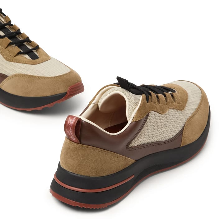 Loro Piana Week-End Walk "Tan" Suede and "Cream" Mesh Sneakers