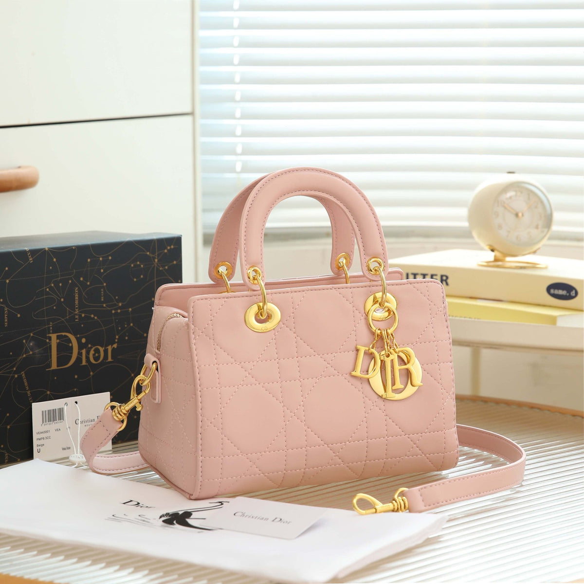 Dior Lady-Style Handbag "Blush Pink"
