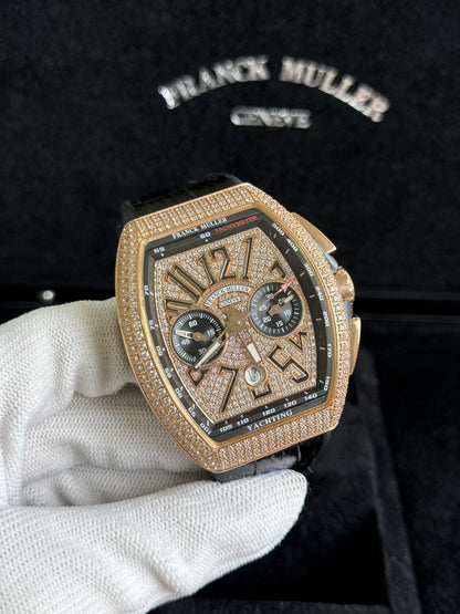 Franck Muller Yachting fully iced Rose gold