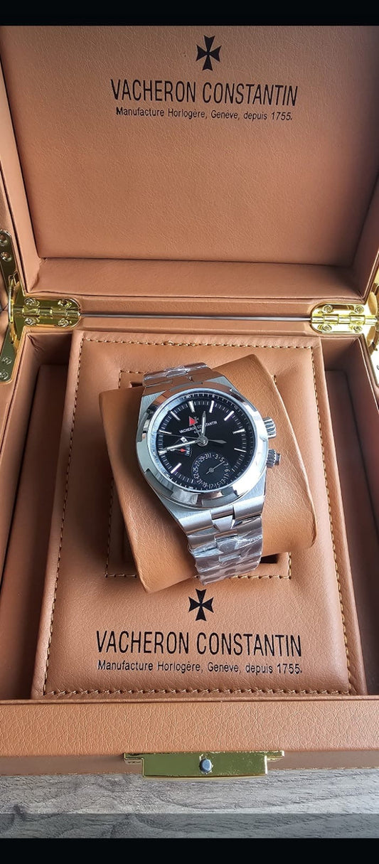 VACHERON CONSTANTIN OVERSEAS DUAL TIME STAINLESS STEEL 41MM BLACK