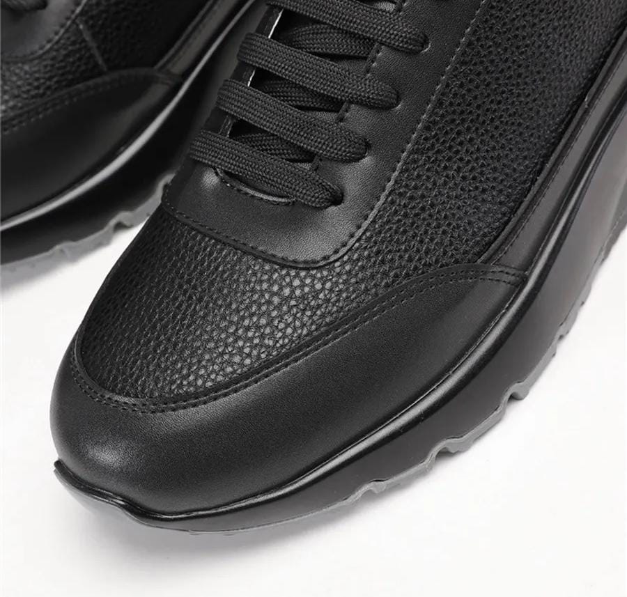 Brunello Cucinelli Men’s Pebbled Leather Low-Top Sneakers – Black