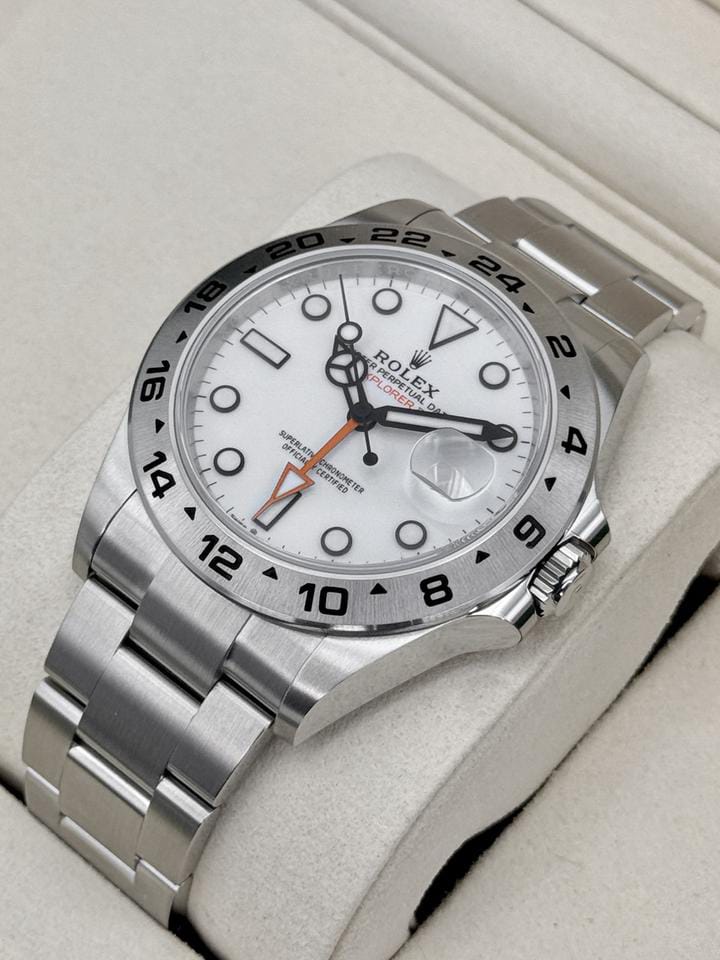 "Rolex Explorer II – White Dial (Steel)"