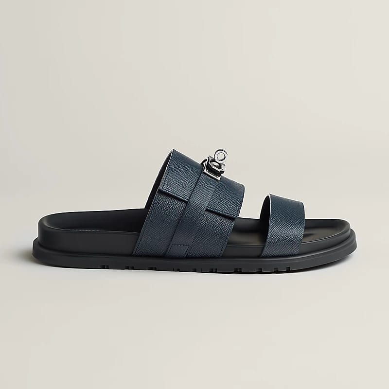 Hermès "Jackson" Sandal — Navy Blue