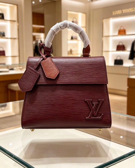 LV Epi Leather Top-Handle Bag — Burgundy