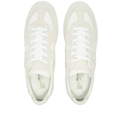 MAISON MARGIELA Retro Low-Top Suede Panel Sneakers  "White/Cream"