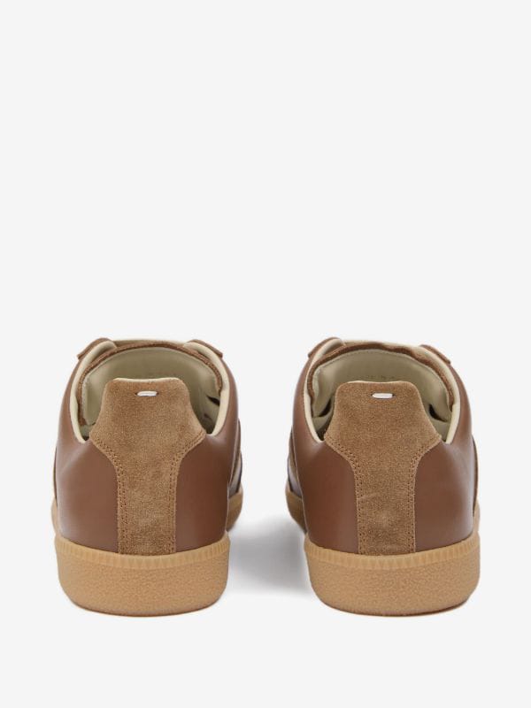 MAISON MARGIELA Retro Low-Top Suede Panel Sneakers – Brown/Tan