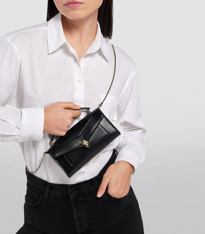 Bvlgari Serpenti Forever Top-Handle Bag — Black