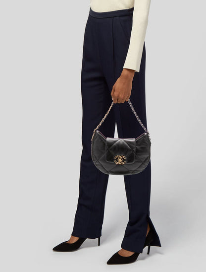 Chanel 19 Quilted Leather Hobo Bag – Black with Mixed-Tone Hardware