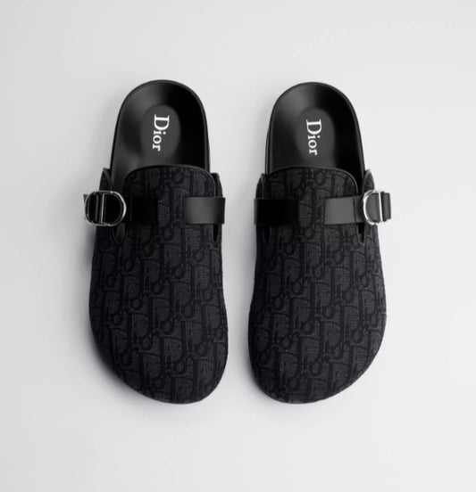 Dior Oblique Jacquard Clog Mules – Black