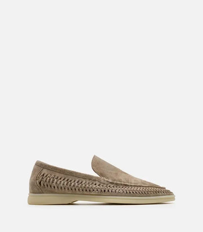 Loro piano Woven Suede Loafers "Sand Beige"