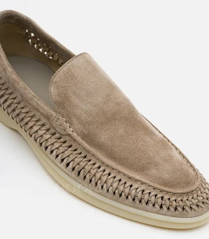 Loro piano Woven Suede Loafers "Sand Beige"