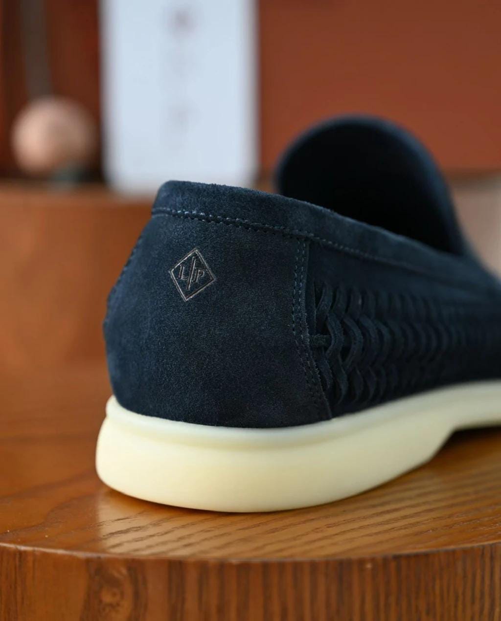 Loro piano Woven Suede Loafers "Navy Blue"