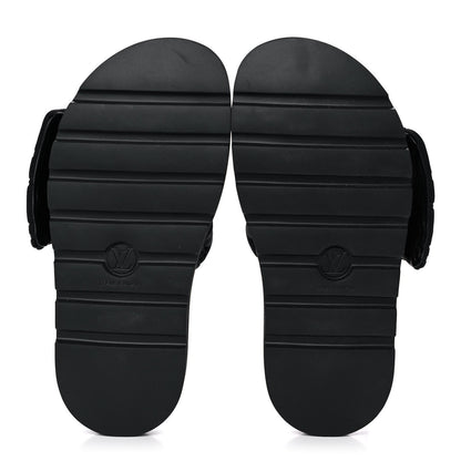 Louis Vuitton Pool Pillow Black Monogram Embossed Slide Sandals "Black"