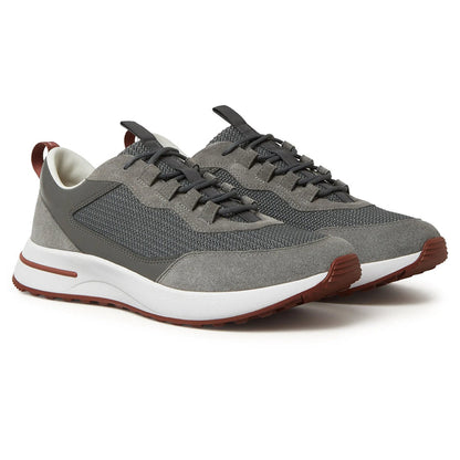 Loro Piana Week-End Light Stone "Gray" Suede and Mesh Sneakers