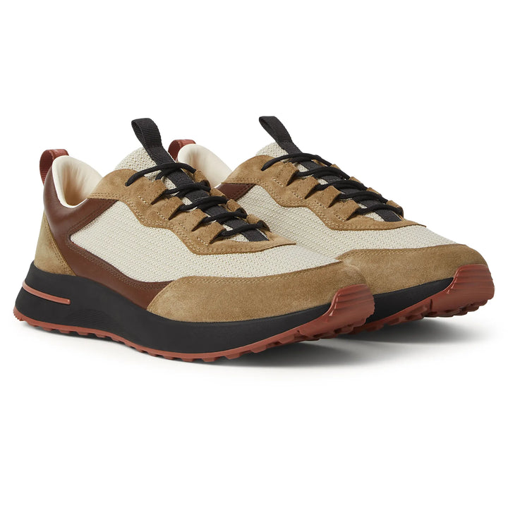 Loro Piana Week-End Walk "Tan" Suede and "Cream" Mesh Sneakers