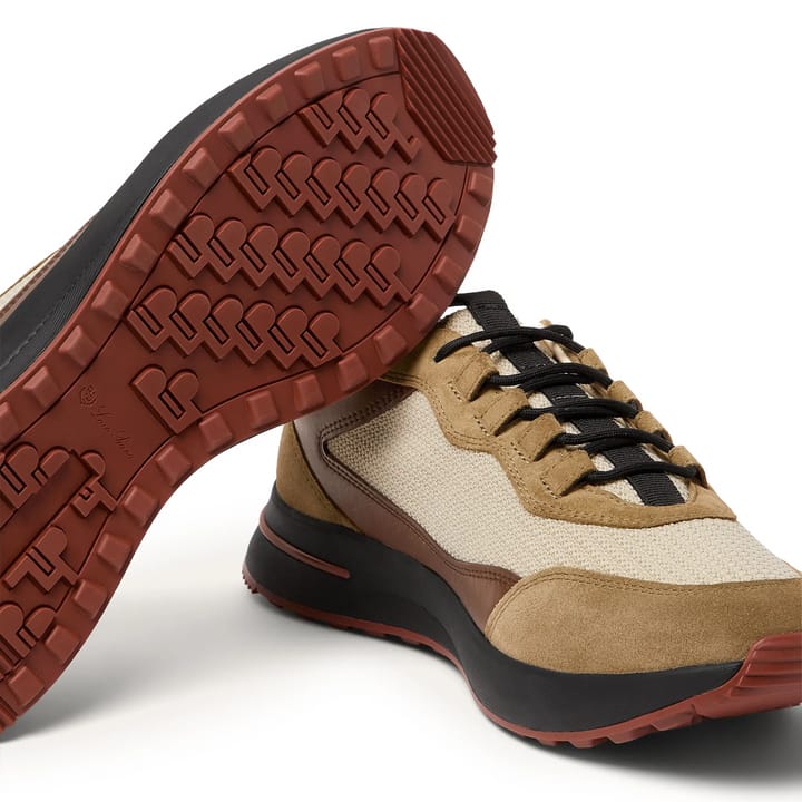 Loro Piana Week-End Walk "Tan" Suede and "Cream" Mesh Sneakers
