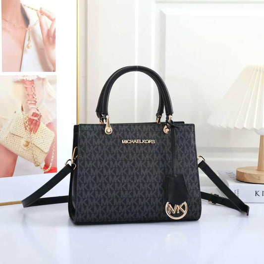 Michael Kors "Black" Signature MK Logo Satchel Handbag