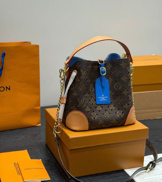 Louis Vuitton Monogram Perforated Bucket Bag "Blue"