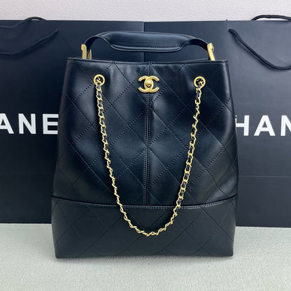 Chanel two-tone leather Hobo Bag "Black"