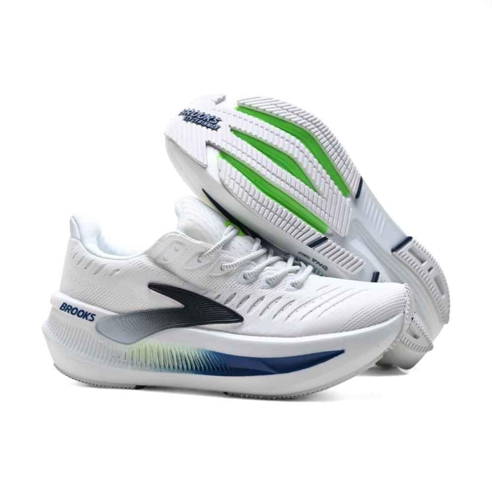 Brooks Glycerin Max Running Shoes 
"White/ Blue/Neon Green"
