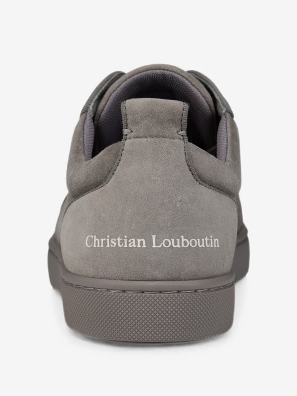 Christian Louboutin Spiked Low-Top Suede Sneakers – Grey, Men's