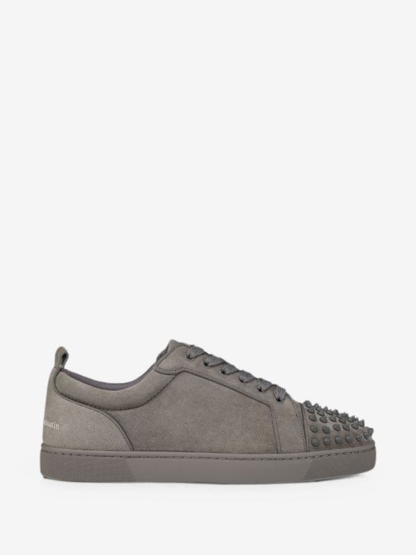 Christian Louboutin Spiked Low-Top Suede Sneakers – Grey, Men's