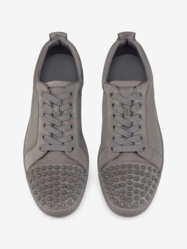 Christian Louboutin Spiked Low-Top Suede Sneakers – Grey, Men's