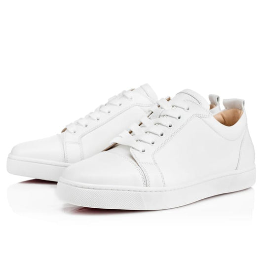 Christian Louboutin Low-Top Leather Sneakers – All White, Men's