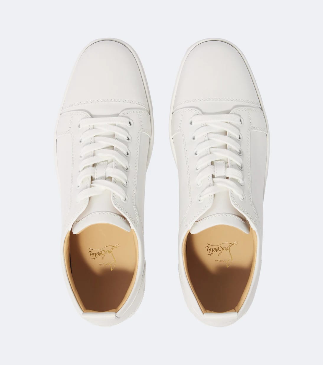 Christian Louboutin Low-Top Leather Sneakers – All White, Men's