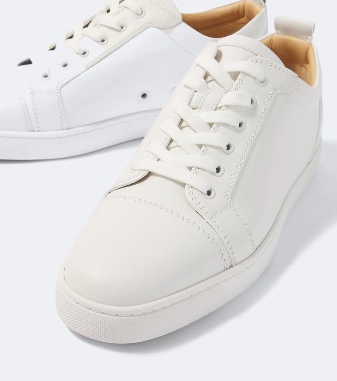 Christian Louboutin Low-Top Leather Sneakers – All White, Men's