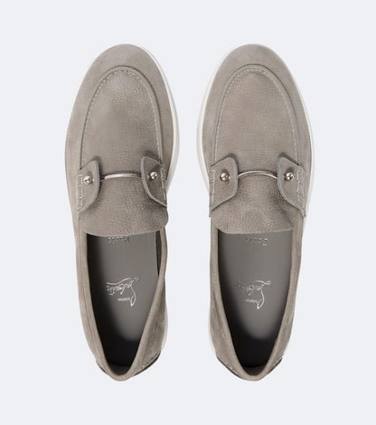Christian Louboutin Slip-On Leather Loafers – Beige Taupe with White Sole, Men's
