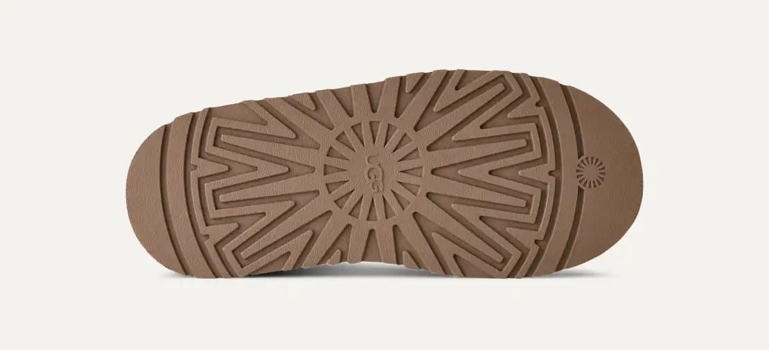 UGG Tazz Platform Slippers  "Chestnut Suede/ Red Braided Trim"