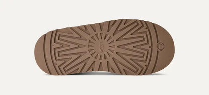 UGG Tazz Platform Slippers  "Chestnut Suede/ Red Braided Trim"