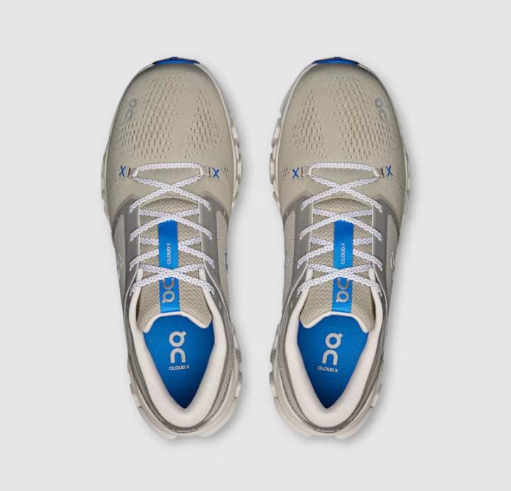 On Cloudx 4 – "Sand Gray & Cobalt Blue Running Shoes"