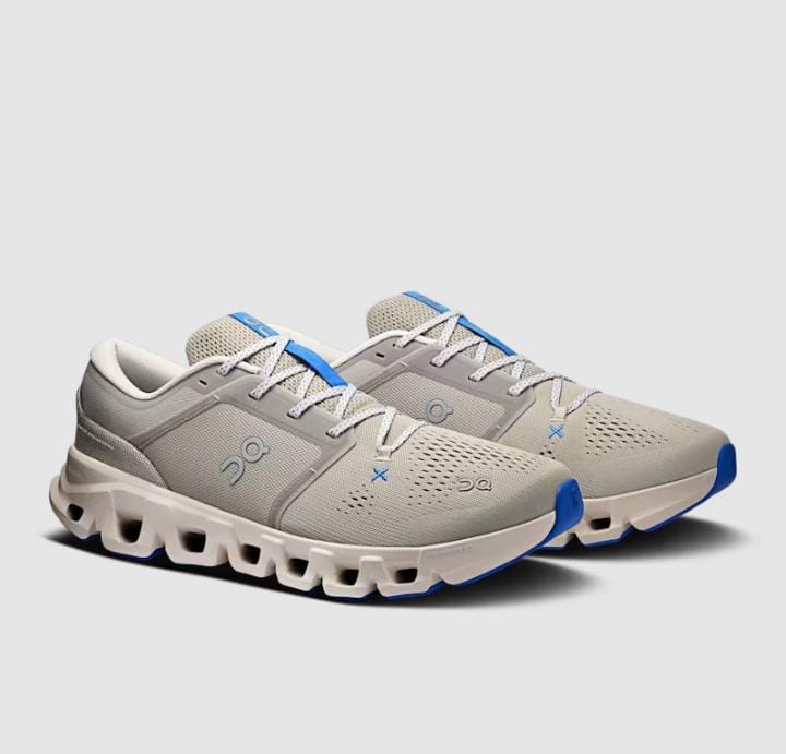 On Cloudx 4 – "Sand Gray & Cobalt Blue Running Shoes"
