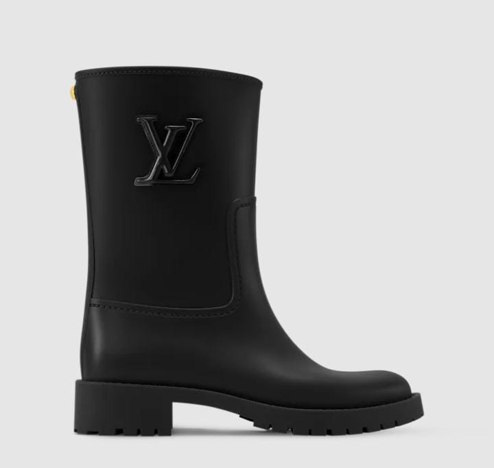 Louis Vuitton LV Logo Rain Boots "Matte Black"