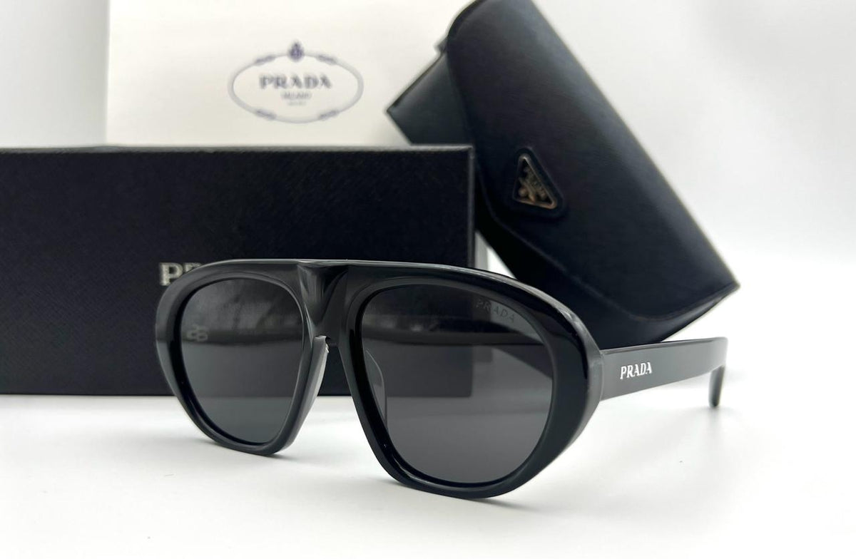 Prada Black Chunky Aviator Sunglasses