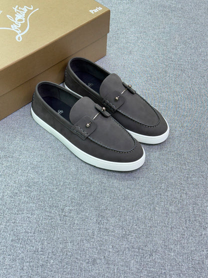 Christian Louboutin Grey Suede Bit Loafer Sneakers