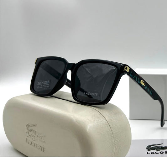 Lacoste Polarized Classic Square Sunglasses in Black