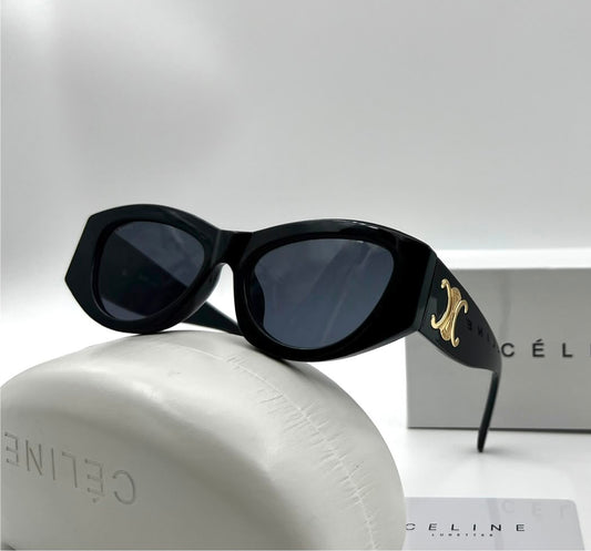 Sculpted Cat-Eye Sunglasses – Gold Arch Detail