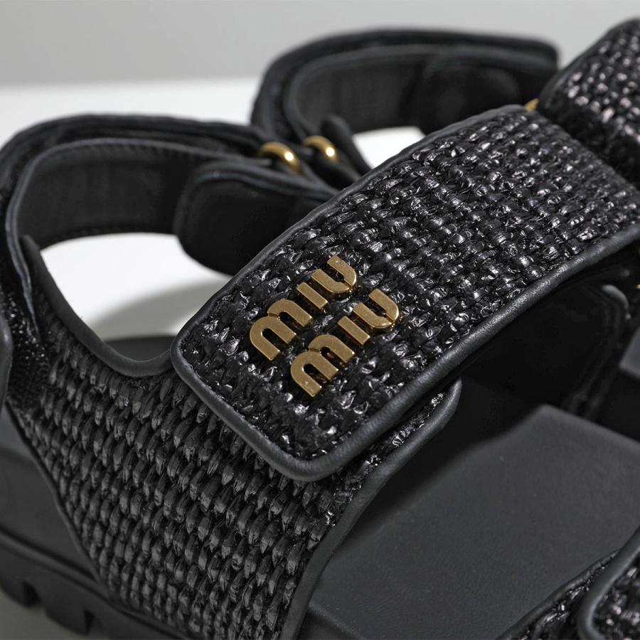 Miu Miu Black Woven Strap Sport Sandals