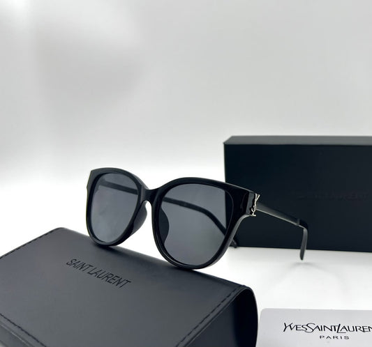 Saint Laurent Round-Square Sunglasses – mate black