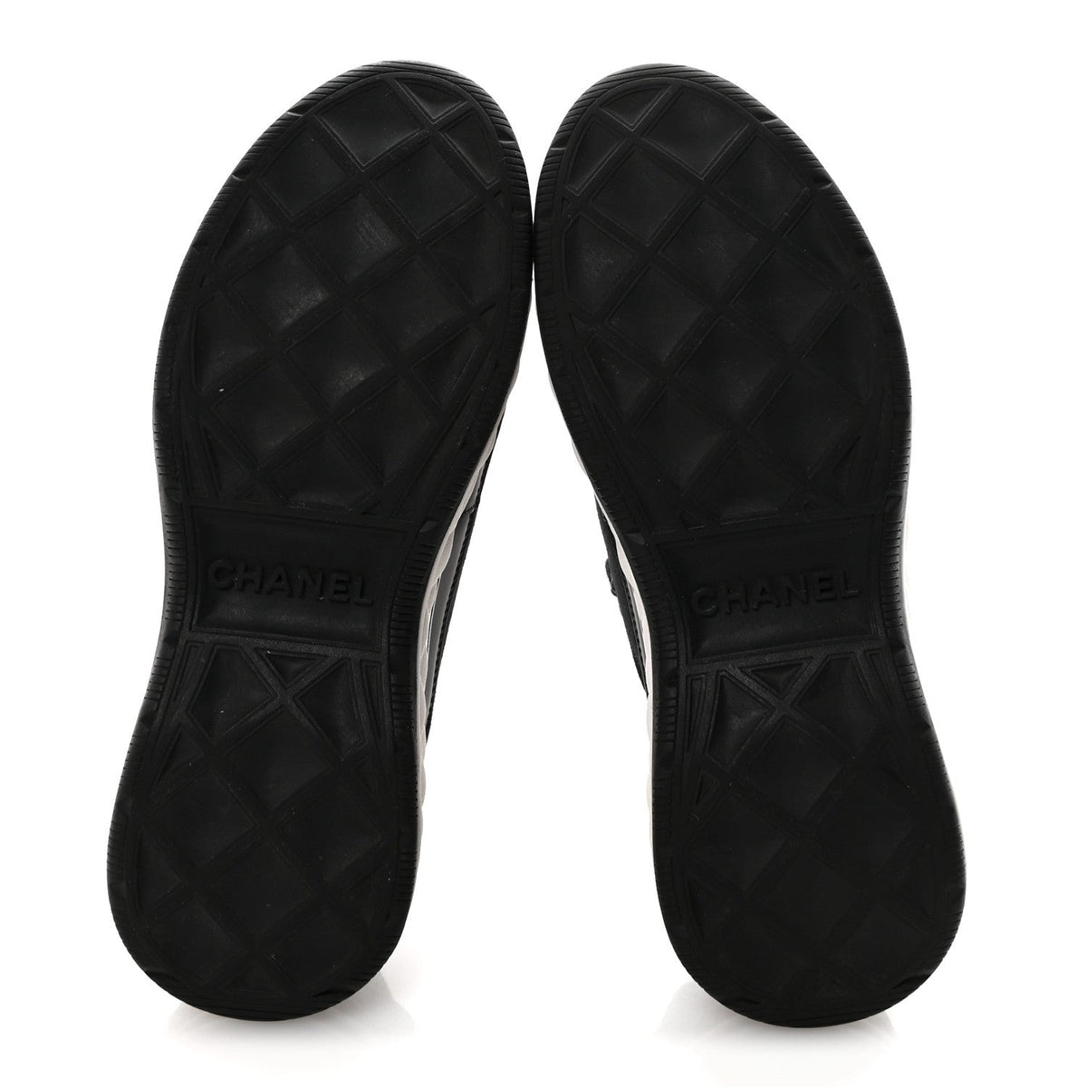 Chanel Mesh & Leather Platform Sneakers – Black & White