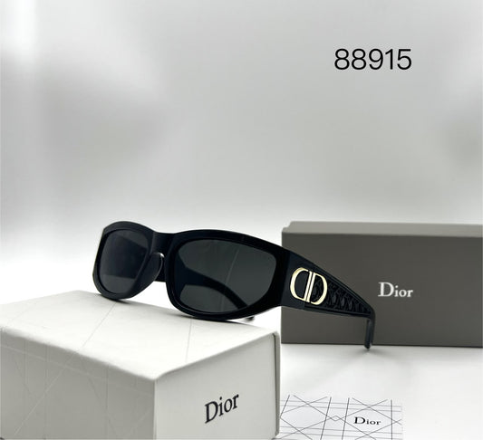 Dior Bold Black Wraparound Rectangular Sunglasses